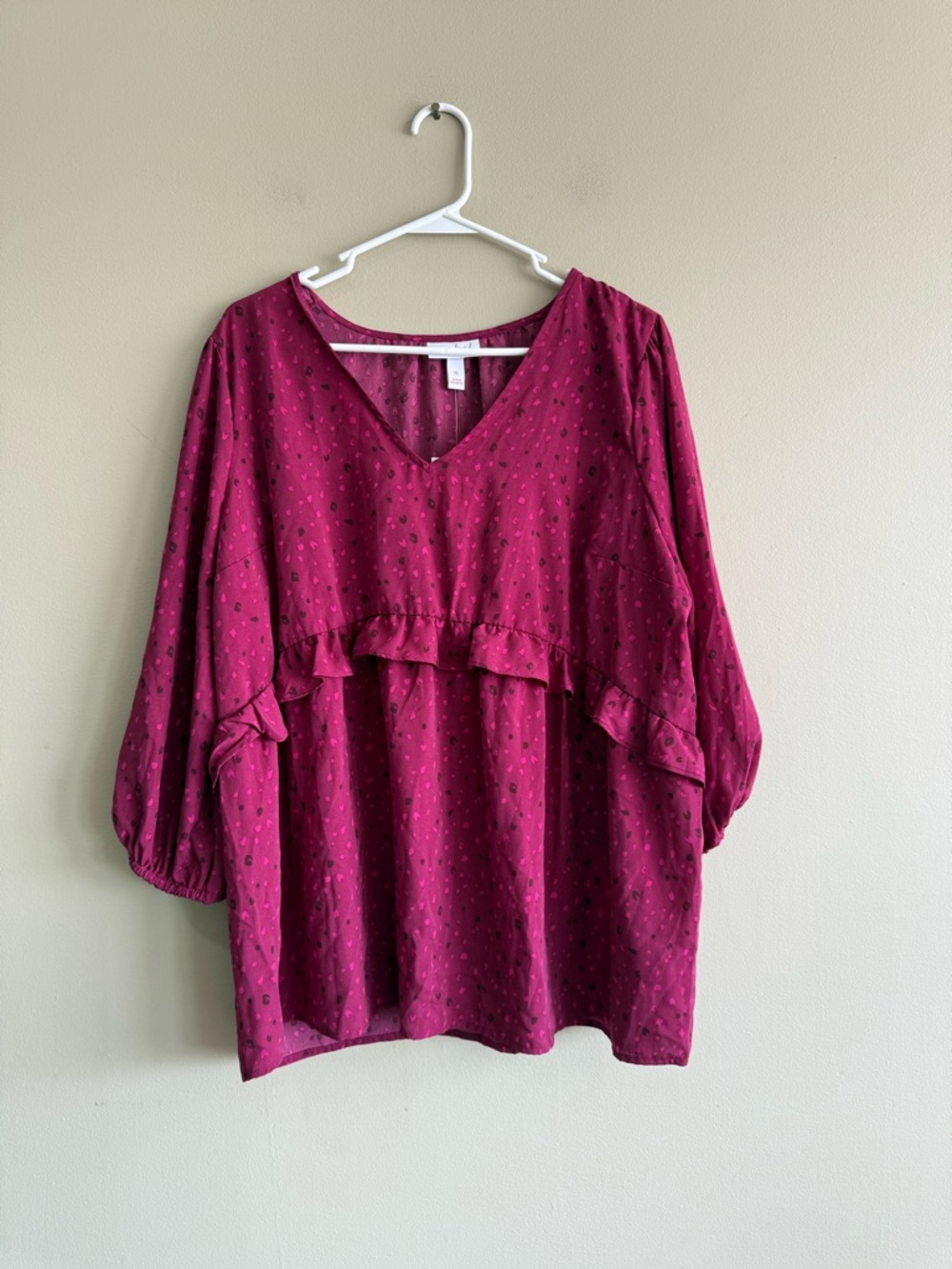 Isabel Maternity by Ingrid & Isabel Berry V-Neck Ruffle Maternity Tunic